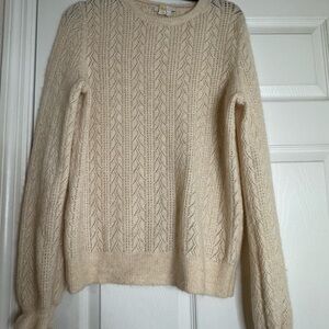 Boden Cream Cable Knit Sweater